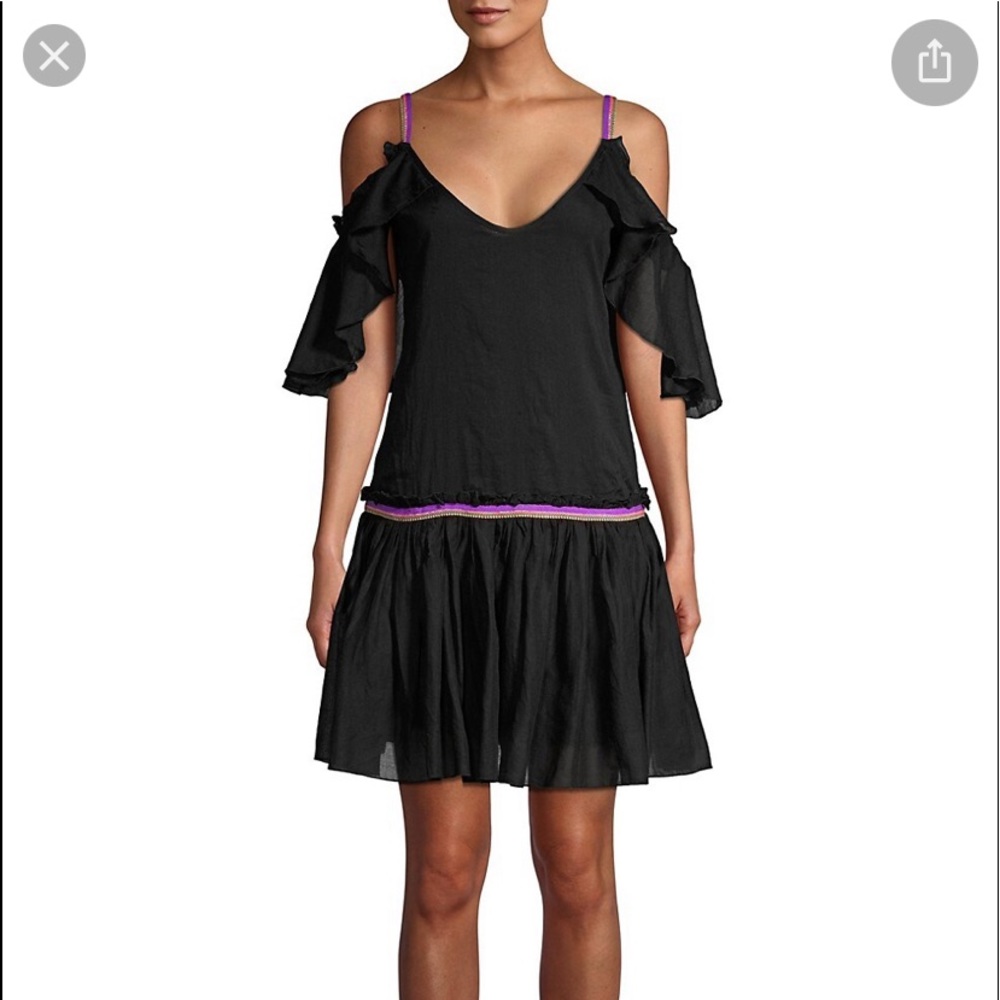 Pitusa Camille Cold shoulder drop hem dress